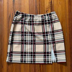 SHEIN Plaid Midi Skirt w/ Split Hem